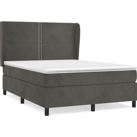 Maison Exclusive - Cama box spring con colchón terciopelo gris os (1/5)