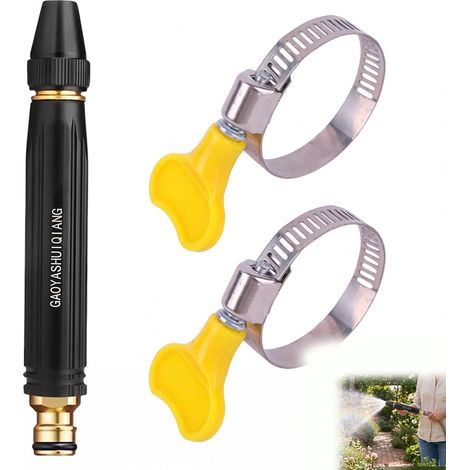 Buse Haute Pression Tuyau Arrosage, Pistolet Jet Eau PP avec Colliers Inox (1/5)