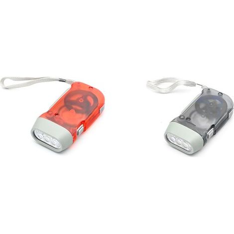 Torcia portatile a manovella con cinturino da polso per emergenze, campeggio e attività all'aperto. (1/5)
