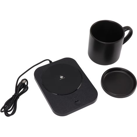 Chauffe-tasse à lait USB 55 °C avec 3 réglages de température, pour la maison et le bureau, noir (1/5)