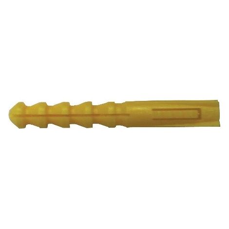 Chevilles universelles polyéthylène coloris jaune diamètre 7 en boîte de 200