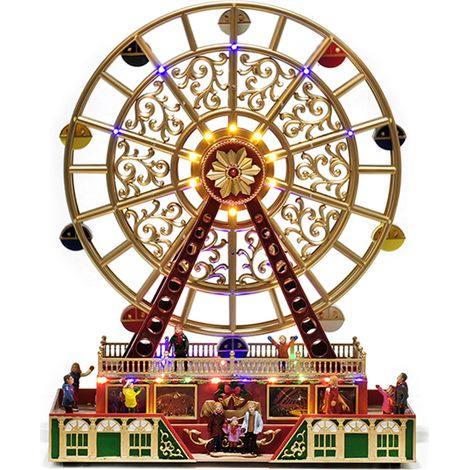 Ruota Panoramica Natalizia con Movimento Luci e Suoni Scenario Giostra con Personaggi alta cm50xL34xP18 – Alimentazione 220V, Decorazione di Natale Grande e Realistica (1/4)