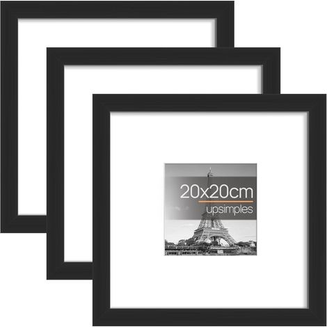 Bilderrahmen 3er Pack 20x20 Schwarz Fotos Poster 20x20cm Schwarz (1/5)