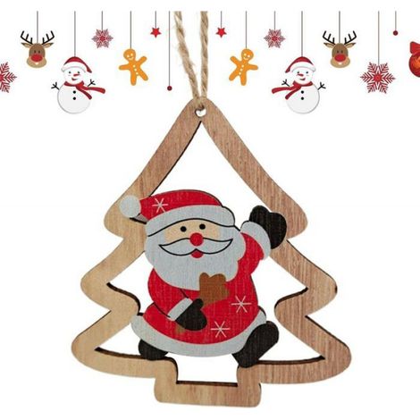 Panneaux de Noël - Panneaux à suspendre au sapin de Noël - Panneaux en bois à accrocher au sapin de Noël, au mur (n° 20) (1/5)
