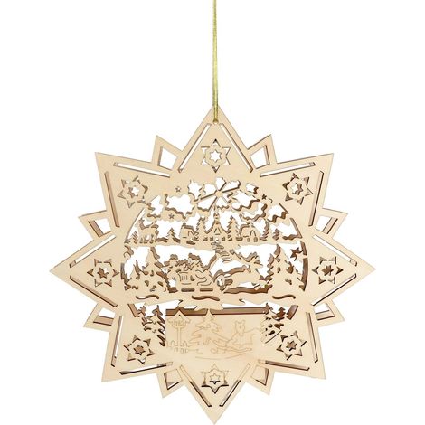 LED-Holzstern 30cm Leuchtstern Weihnachtsstern Weihnachtsdeko Fensterdeko Advent - Weihnachtsmann (1/2)