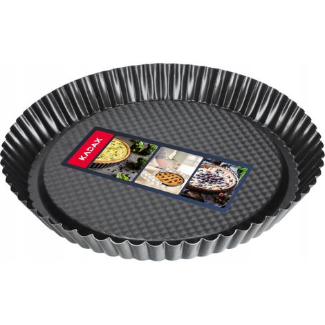 KADAX Tarteform, Tartelette Förmchen aus verzinkten und Antihaftschicht Blech, Quicheform in 3 Größe (1/5)