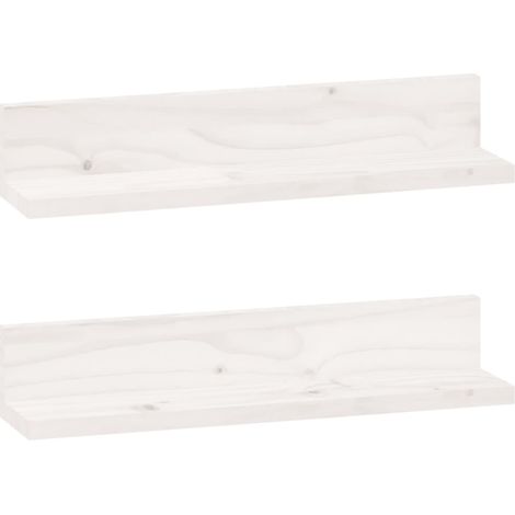 Maison Exclusive - Mensole da Parete 2 pz Bianco 50x11x9cm Legno Massello di Pino