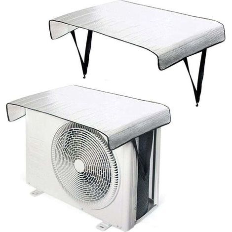 Housse de Climatiseur Exterieur, 2 PCS Étanche Couverture Extérieure Climatiseur, Universelle Film Aluminium Protection Anti-UV Anti-Neige pour Unité 95x47cm (1/4)