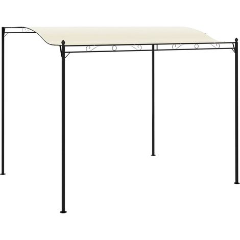 Vidaxl – Tonnelle en acier 3x3m avec auvent en polyester crème – Protection solaire pour jardin et événements – Montage facile