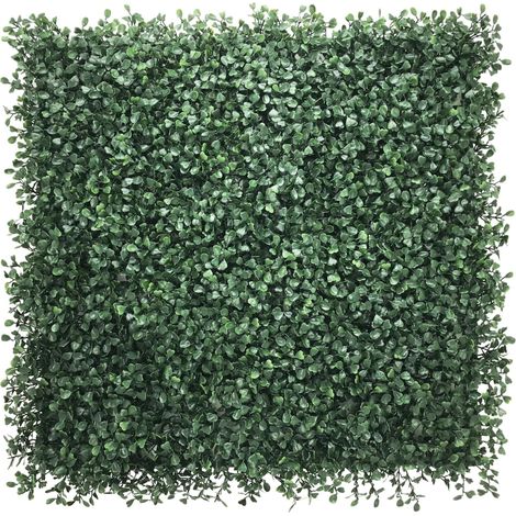 Mur Végétal Artificiel Intérieur Haie Artificielle Panneaux Muraux Toile de Fond Buis Vert foncé, 50 x 50 cm (1/5)