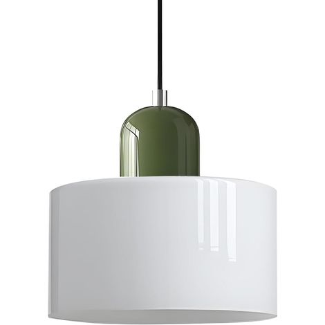 Kindfiber OÜ-15cm Suspension Scandinave Moderne en Verre, Lampe Suspendue E27, Métal & Verre, Luminaire Design pour Cuisine, Salle à Manger, Salon (Blanc) (1/5)