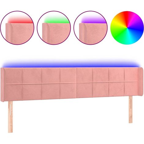 Maison Exclusive - Cabecero con LED de terciopelo rosa 163x16x78/ (1/5)