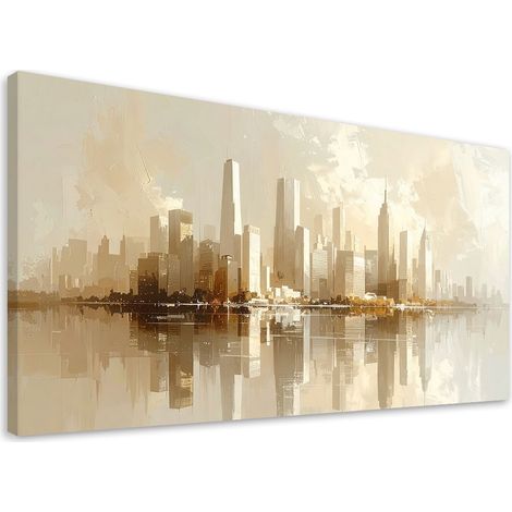 Leinwandbild Moderne Stadtarchitektur Beige 100x50 (1/5)