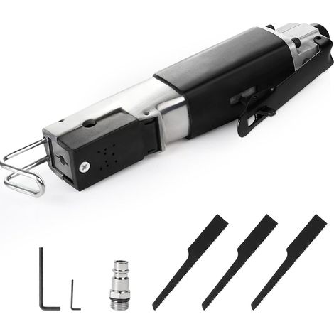 Scie Alternative Pneumatique D'air para Carrosserie avec 3 Lames de Scie à Air de Rechange 18T 24T 32T, Raccord d'air Comprimé 1/4", 90PSI 10000BPM, 6 Bar (1/5)
