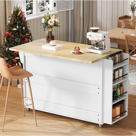 Küchentisch Tisch klappbar 120x70 MDF Natural White OKMYHOME (1/5)
