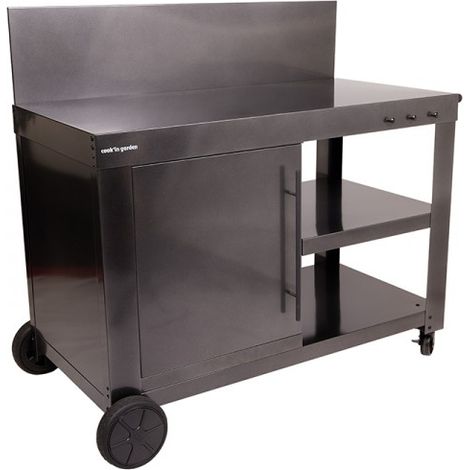 Carro auxiliar para barbacoa NOVA 110 PREMIUM de acero antracita, almacenaje, salpicadero y ruedas - Cook'in Garden (1/5)
