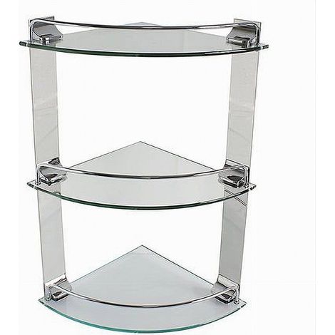 Trade Shop - TRIPLA ANGOLO MENSOLA FÜR ANGOLIERA BAGNO 3 RIPIANI IN VETRO ARREDO 52911 - (1/2)