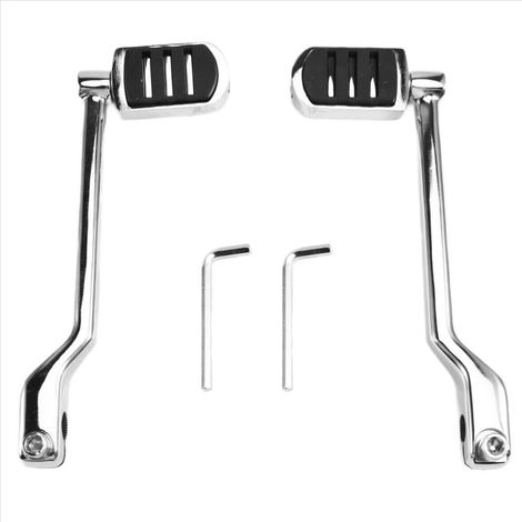 Pedali del cambio a bilanciere anteriori e posteriori con poggiapiedi, adatti per motociclette Harley-Davidson Touring, Softail e FL a tre ruote.