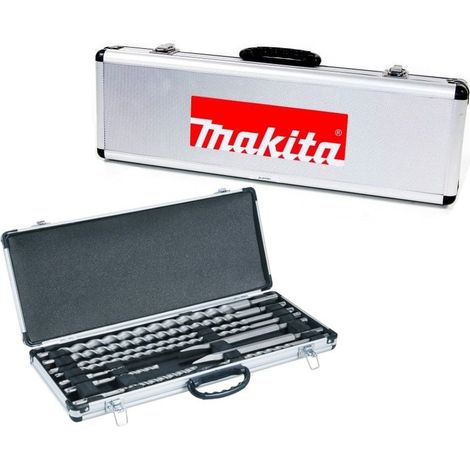 Makita D-21191 10 Piece SDS Plus Drill Bit + Cold Point Chisel Set + Metal Case