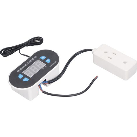 110-220V LED-Digitalthermostat mit wasserdichter Sonde, Heiz-/Kühltemperaturregler, präziser Steuerschalter für Aquarium, Inkubator und Gewächshaus. (1/5)