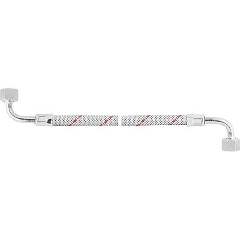 Flexible de bruleur fioul avec ecrou-raccord 3/8" des 2 cotes 90° (Forme S), 1150 mm, pour Buderus