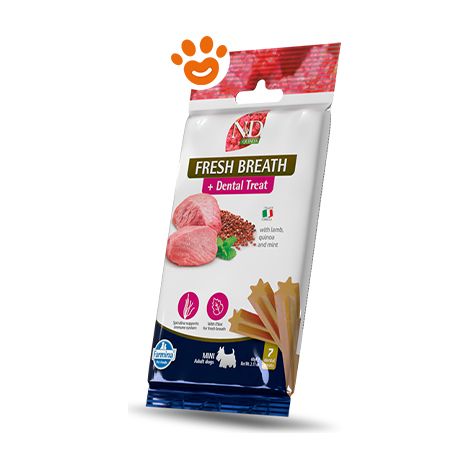 Farmina Dog Snack Dental Treat N&ampD Quinoa Fresh Breath Mini  - Farmina Dog Snack Dental Treat N&ampD Quinoa Fresh Breath Mini - Confezione Da 60 Gr