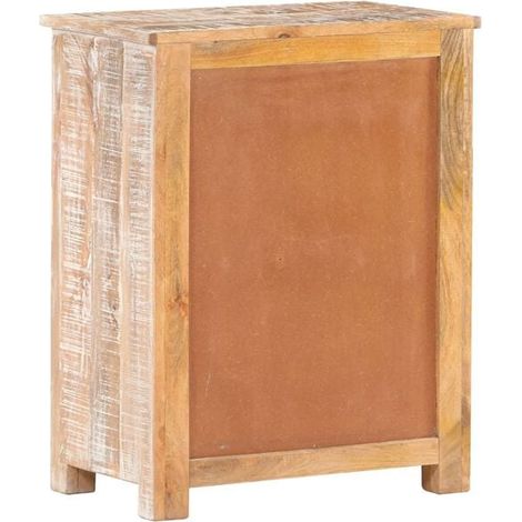 Buffet de Salle à Manger en Bois Massif d'Acacia, Meuble de Rangement 61x35x76 cm, Couleur Bois Naturel (1/5)