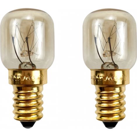 Lot de 2 ampoules pour four et micro ondes, E14 , 15 W, 230 V, 80 lm, 2700 K, résistantes aux hautes températures, jusqu'à 300 degrés (1/5)