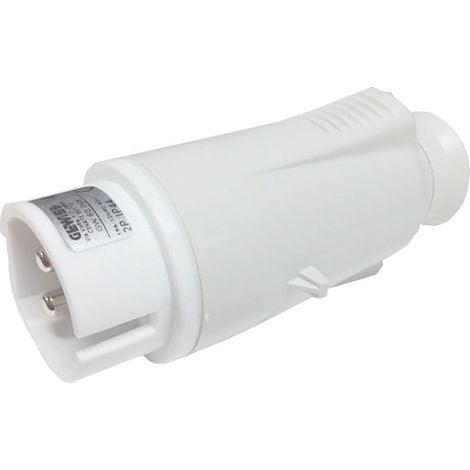 Spina Mobile Diritta Ip44 2P 16A 40-50V 50-60Hz Bianco 12H Cablaggio A Vite (1/2)