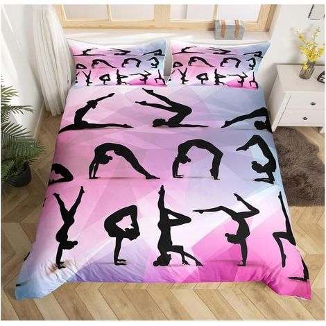 Amateur de Gymnastique Parure de Lit 240x260 cm Gymnast Sports Housse de Couette pour Enfant GarçOn Fille Ado Gymnastique - YQF (1/4)