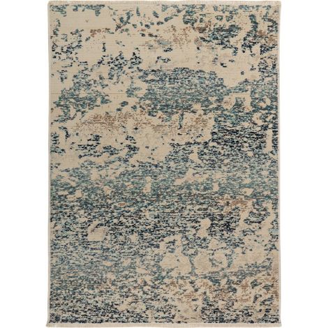 Tapis vintage bleu facile à entretenir et résistant - 150 x 80 cm (1/4)
