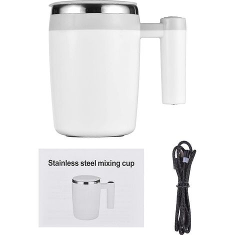 Selbstumrührender Kaffeebecher mit digitaler Temperatur- und Leistungsanzeige, 13,5 oz, Edelstahl, Auto-Magnet