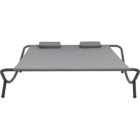 Chaise longue Transat Bain de soleil d'extérieur Tissu Anthracite (1/5)