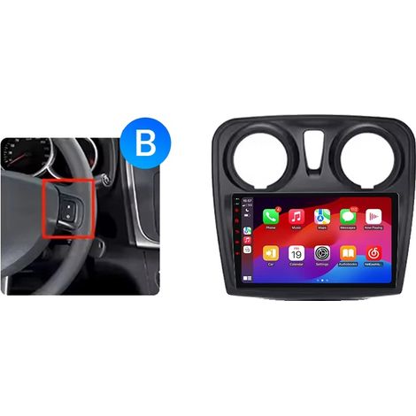 Auto Multimedia Player, Touchscreen, Audio Player, Kompatibel mit Dacia / Renault Logan 2 & Sandero 2 (2012-2020), Eingebauter, Linux - B (1/2)