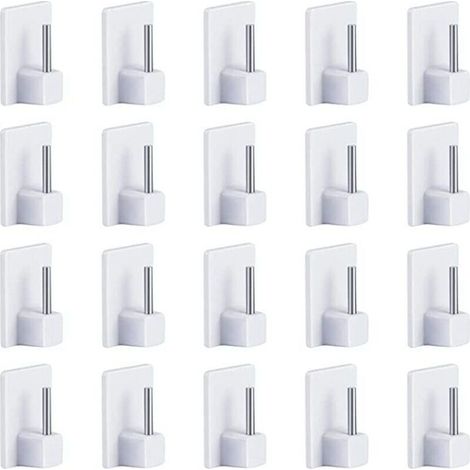 20 pcs Rideaux Crochets Adhésifs pour Tringle Rideau Crochet Autocollant Accroche Rideau Sans Percage 1928mm (1/3)