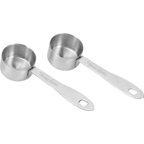 30-ml-Messlöffel aus Edelstahl, 2er-Set, langer Griff für Kaffee, Milchpulver, präzise und langlebig (1/5)
