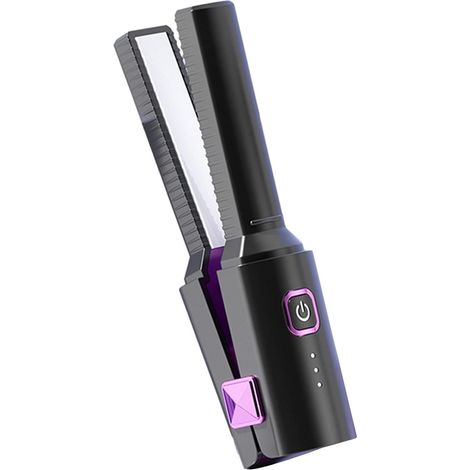 Lisseur à cheveux sans fil, portable, sans fil, pratique pour la maison, les résidences étudiantes et les voyages.–noir