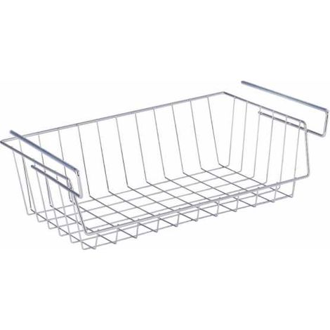 Wenko 2304100 Cesto per mensola in cromo 44 x 15 x 27 cm, Bianco