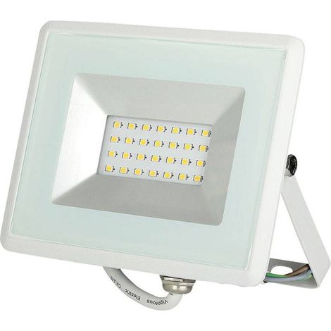 Faro Led Flood Light 20W Carcassa Bianca IP65 Freddo 6400K Super Slim SKU-215951 (1/2)