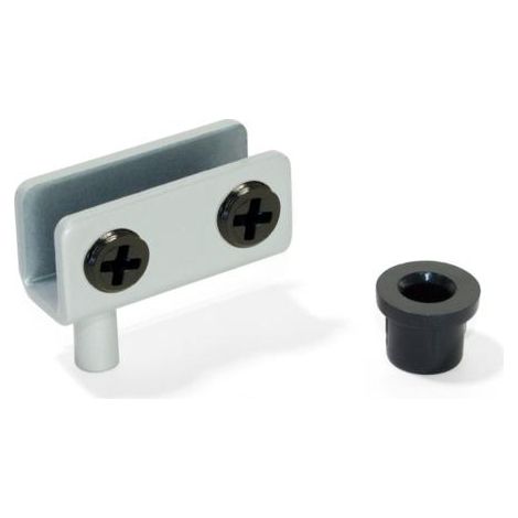 Emuca – Charnières intérieures pour porte en verre 4 à 6 mm – Acier finition gris métallisé – Installation par perçage 9 mm – Lot de 2 charnières (1/4)
