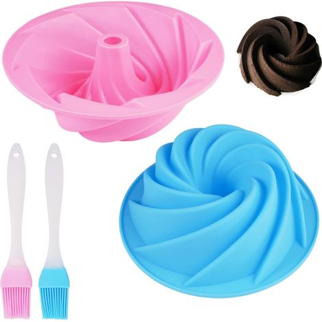 Pieces Silicone Kouglof Molds Ø 16.5 cm (Blue, Pink) (1/5)