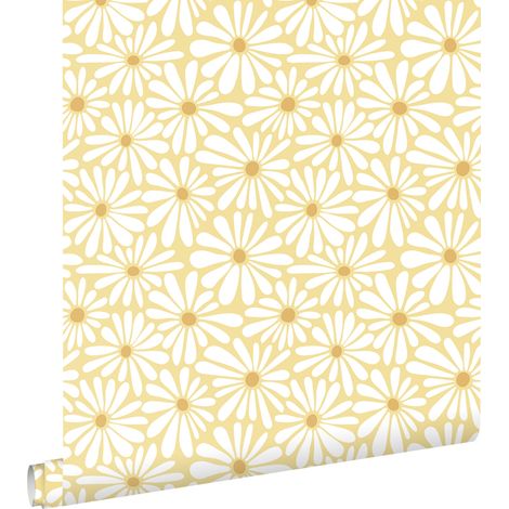 papier peint marguerites jaune pastel  - ESTAhome (1/5)