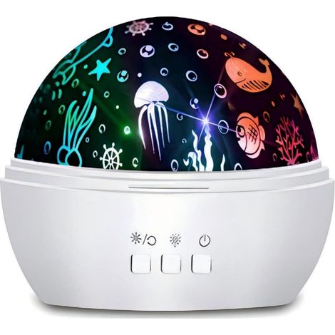 Veilleuse Bébé, Lampe Étoile Projection Rotation LED Enfant Blanc (1/5)