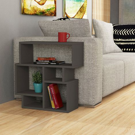 Decortie Karma Moderner Beistelltisch Anthrazit Grau Mehrzweck mit Kreativität H 60.5cm (1/3)