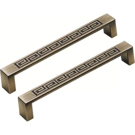 Lot de 2 poignées de porte de placard à vin antiques européennes à un trou - 14 cm de long (1/3)