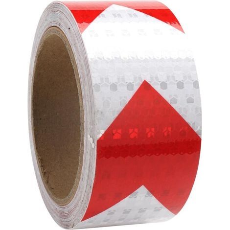 Red and White Reflective Tape 10m x 5cm Self-Adhesive Reflective Strip, Reflective Tape, Reflective Stickers, Reflective Adhesive Tape, Reflective Warning Tape (1/5)