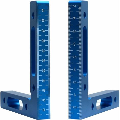 Soportes de posicionamiento de 90 grados ZVD-2, de aleación de aluminio, cuadrados, de 12 x 12 cm, abrazaderas de ángulo recto, tipo L de 90°, para sujeción de cajas. (1/4)