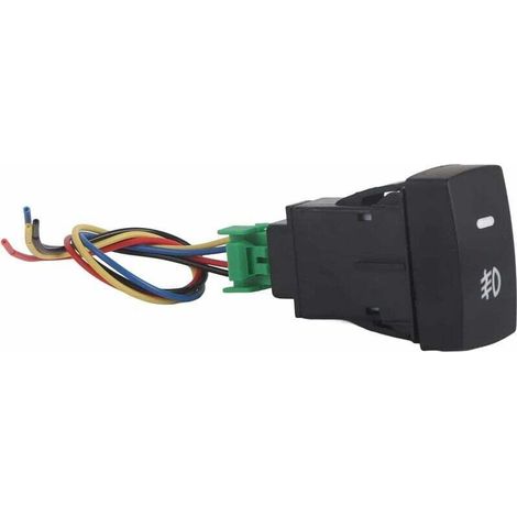 Interrupteur de Phare Antibrouillard 5 Broches en Plastique de Voiture Bouton Poussoir Commutateur de Commande d'Antibrouillard