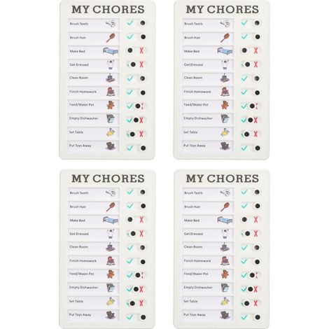 Tableau mémo détachable en 4 pièces avec 10 cartes pour liste de tâches ménagères, idéal pour la maison et le bureau. (1/5)