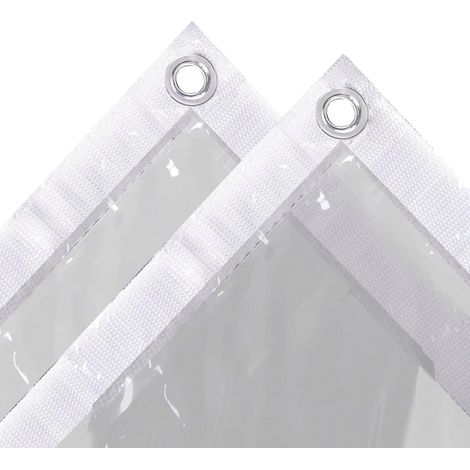 1 Bâche transparente 420 g/m², œillets aluminium, imperméable, pour pergola et terrasse
